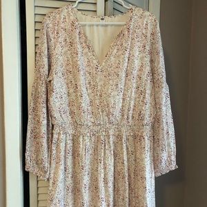 Old navy waist defined midi long sleeve dress.